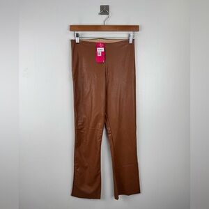 NWT Commando Women Faux Leather Cropped Flare Pant Size Large